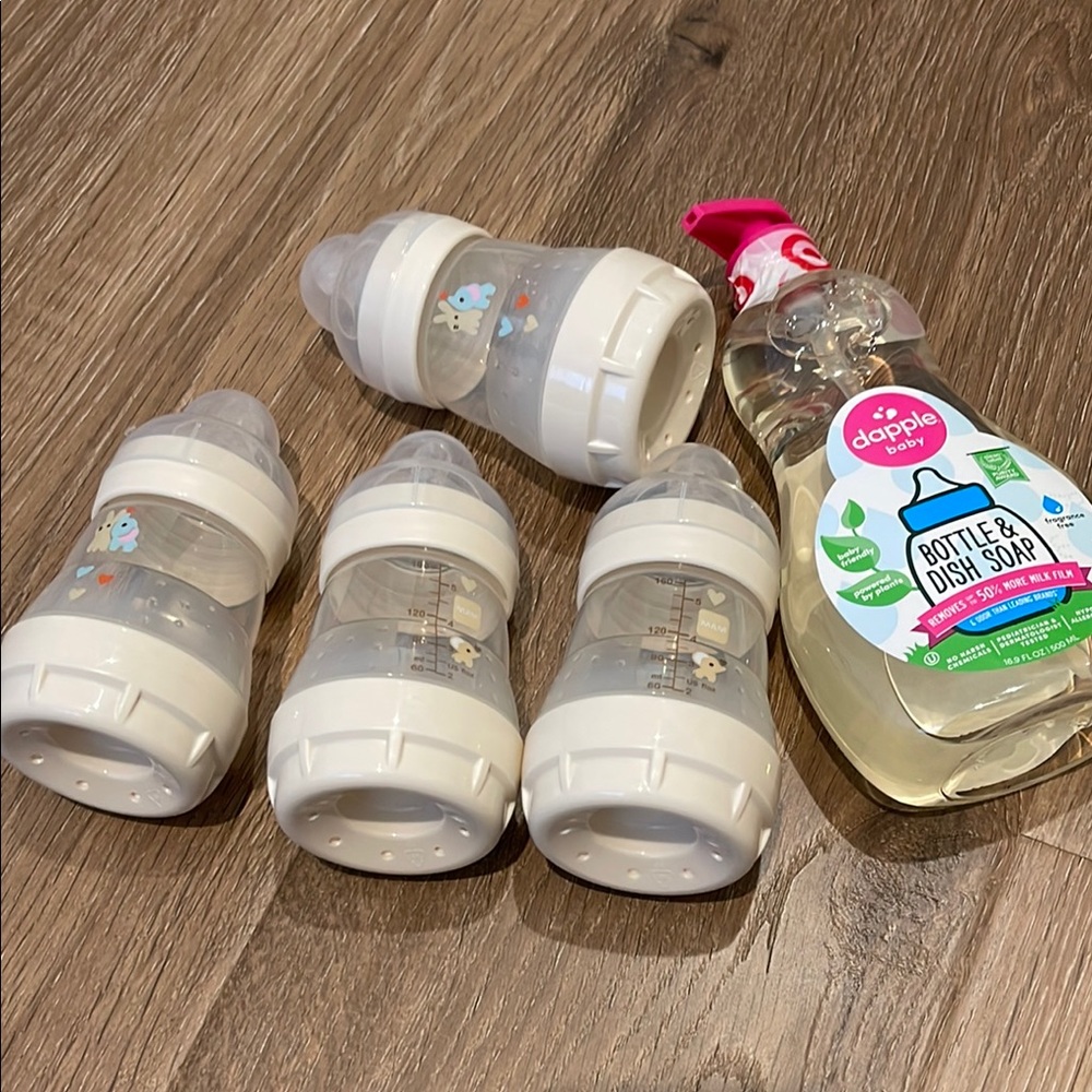 SOLD❌New MAM Baby Bottles and Dish Soap Set